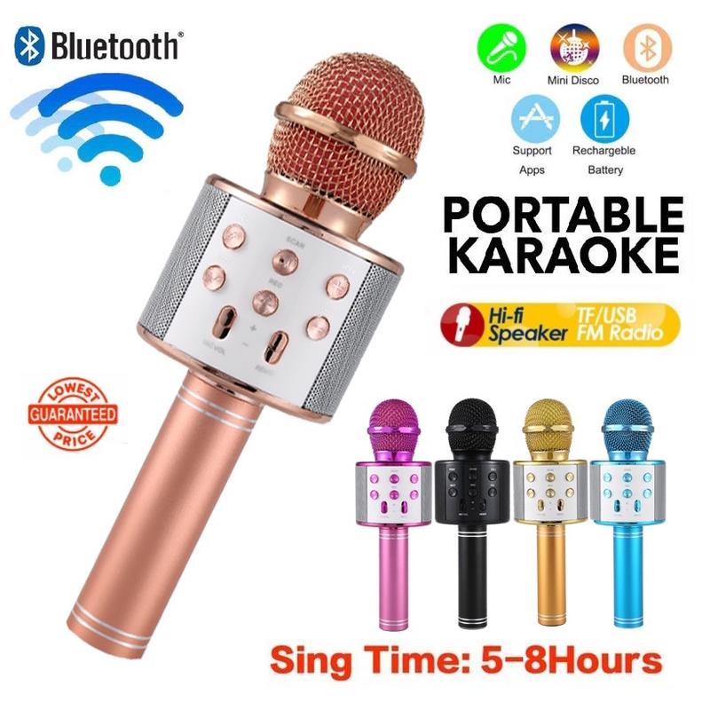 Micro Karaoke Không Dây, Ws858, Cầm Tay, Mic Bluetooth, Loa Bluetooth, Thích Hợp Cho Ca Hát Nhạc, Micro KTV