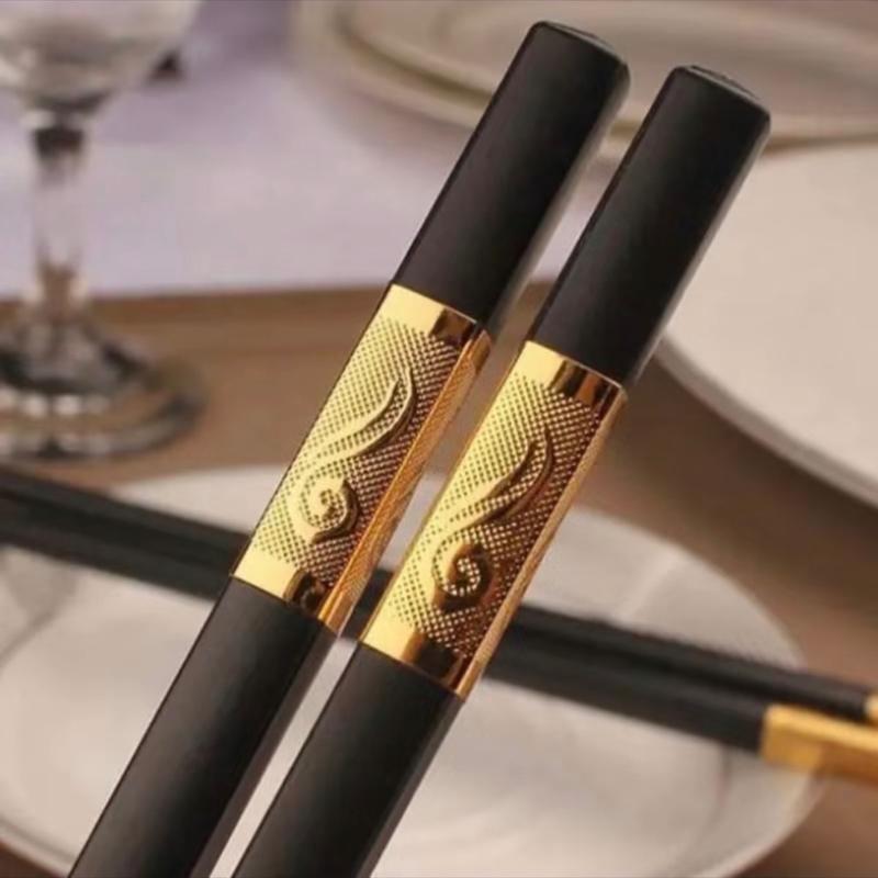 50 Đôi Đũa Mạ Vàng Trống Trơn Trượt ,Đũa Hợp Kim Chống Mốc Hàn Quốc [đũa 24cm]