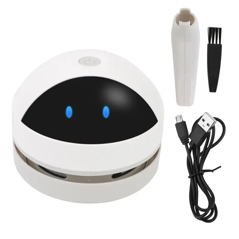 Vakum Habuk Meja, dengan Berus Bersih, Pengecasan USB, untuk Rumah dan Pejabat, Penyapu Meja, Pembersih Desktop, Pembersih Vakum Mini, Ketibaan Baru