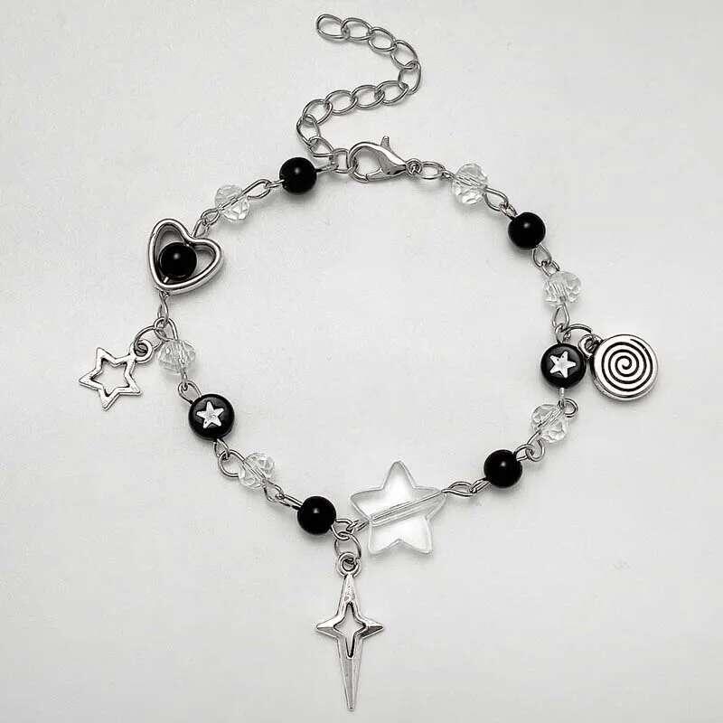 Product Introduction of Fashion Beads Bracelets Love Heart Star Handmade Y2K Charm Anime Beaded Kawaii Friendship Couple Bracelet Jewelry 2