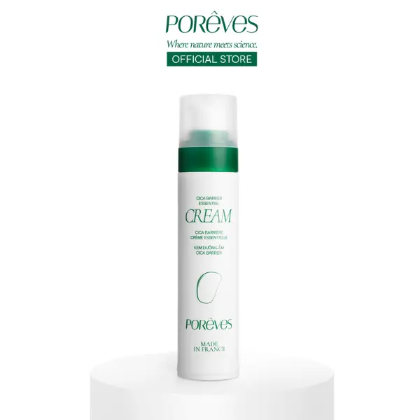 [XK] (HSD 01/2026) PORÊVES Kem Dưỡng Ẩm Mỏng Nhẹ, Hỗ Trợ Phục Hồi, Cân Bằng Hệ Vi Sinh Da CICA BARRIER ESSENTIAL CREAM 50ml | Làm Đẹp Da Skincare Chăm Sóc Da Nam Nữ Rau Má