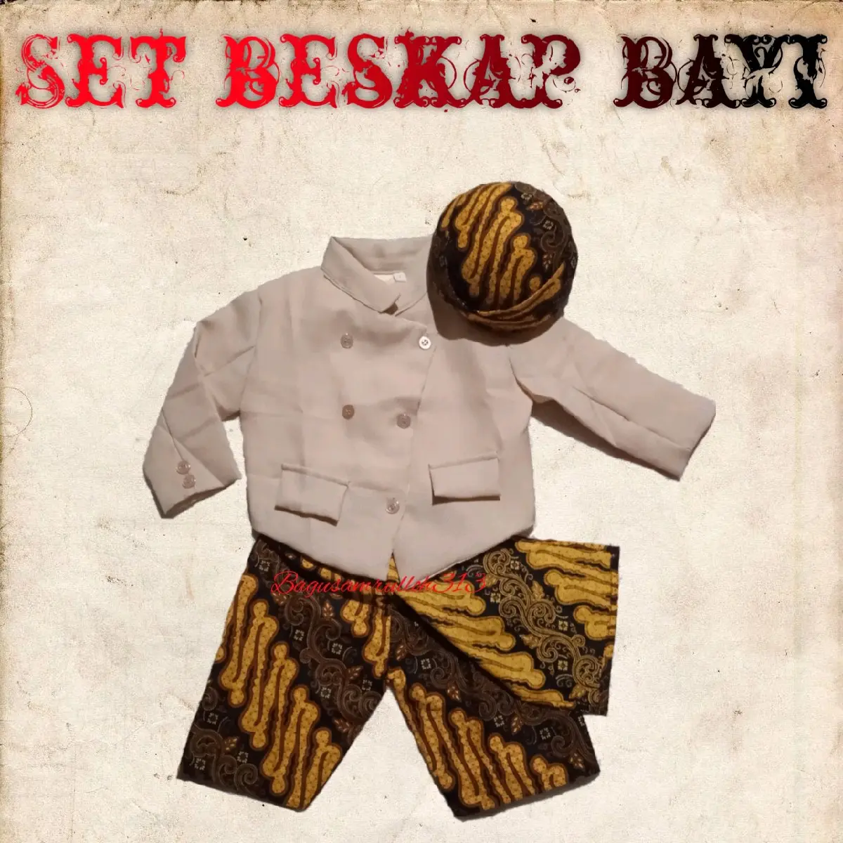 Set beskap bayi // baju adat jawa // jas anak // beskap anak laki laki // jas bayi laki laki // tedak sinten // turun tanah