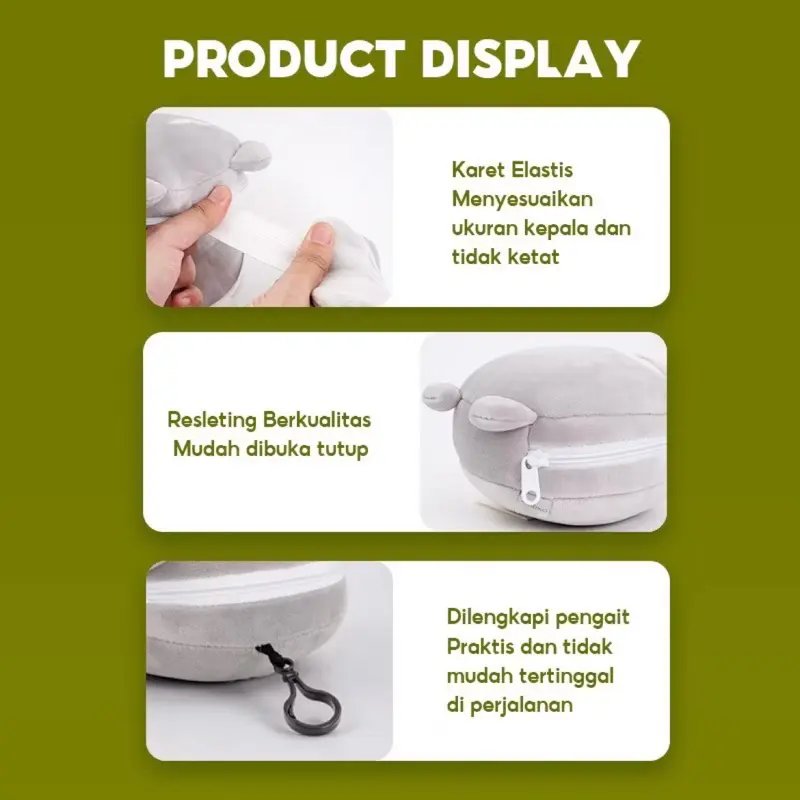 Bantal Travelling Penutup Mata 2in1 Eye Mask and Neck Pillow Package Penutup Mata traveling Lucu Multifungsi Sleep 5