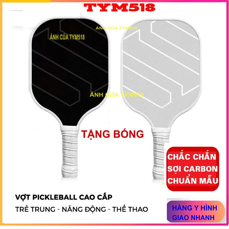 Bộ Vợt Chơi Bóng Pickleball SINSHAM carbon joola T700 Siêu bền mặt vợt nhám độ dày từ 13mm đến 16mm sọc