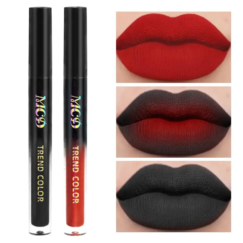 Long Lasting Matte Lipstick, 2 Counts/set Waterproof Non-stick Cup Lip Glaze, Easy Coloring Lip Sticks, Suitable for All Occasions Lip Makeup, Cosmetic, Lip Tint Set 0