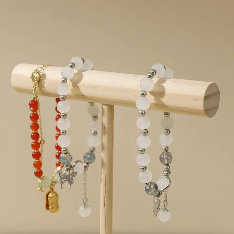 Wooden Bracelet Display Stand,  1 Count Jewelry Display Stand, Bracelet Display Props, Live Streaming Stall Stand, Home Organizer for Jewelry 2