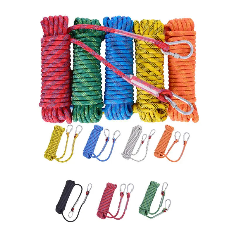SAFEENOUGH Climbing Rope Outdoor Climbing Rope with Double Hook Escape ...