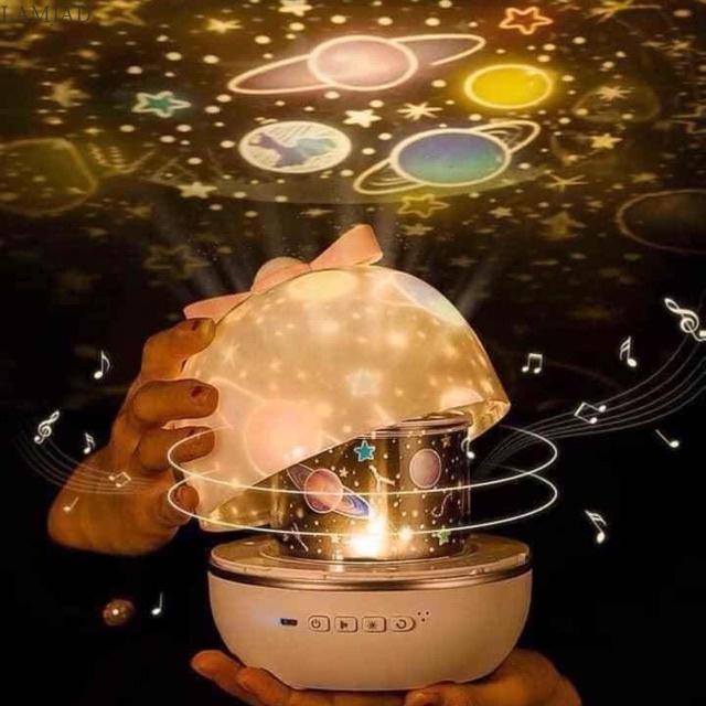 Đèn ngủ chiếu sao,đèn ngủ 3D chiếu trần tự động xoay LOA BLUETOOTH sinh nhật xoay tự động đèn LED lãng mạn cho mẹ và bé - Gia dụng điện tử BoiBoi