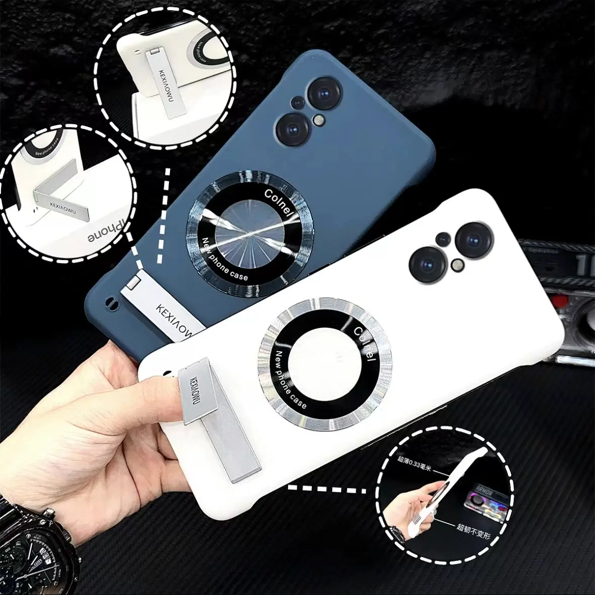 Ốp Điện Thoại, Dành Cho OPPO Reno8Z 5G, Giá Đỡ Kim Loại Không Viền Từ Tính, Chất Liệu Kim Loại, XCXWBK, Ốp