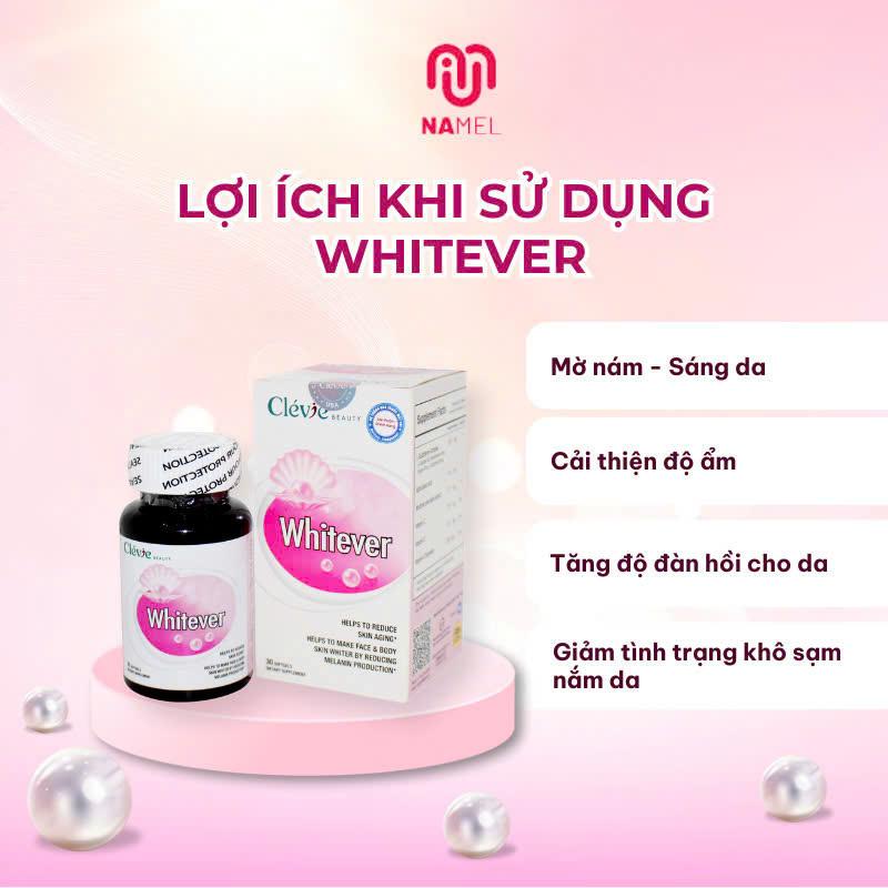 Product Introduction of Viên Uống Trắng Da Whitever Nevada Nutra Tech LLC Giúp Chống Lão Hóa Da - Viên Uống Đẹp Da, Giúp Giảm Nám, Giảm Tàn Nhang Hộp 30 Viên 7
