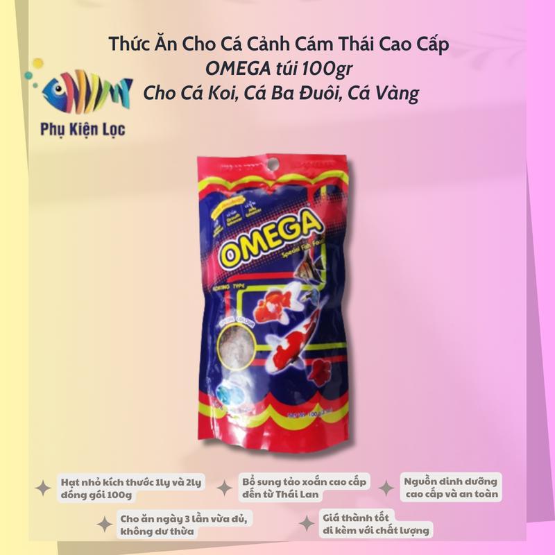 Thức Ăn Cho Cá Cảnh Cám Thái Cao Cấp OMEGA túi 100gr Cho Cá Koi, Cá Ba Đuôi, Cá Vàng
