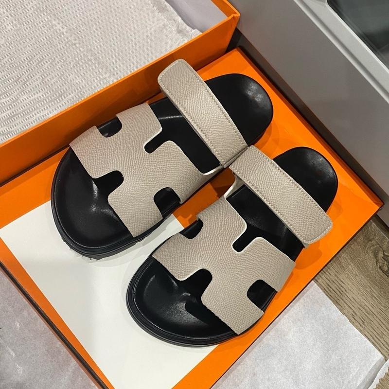 Dép h nữ quai ngang dán bản da màu mới, dép lê nữ đế cao su cao 2cm