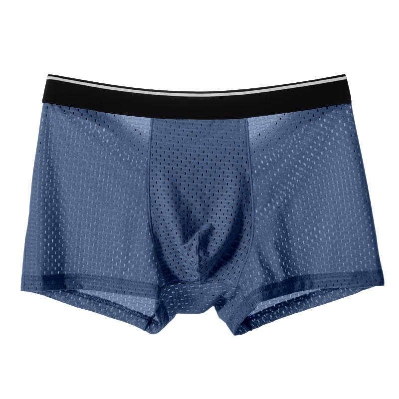 Quần Đùi Boxer, 4 Chiếc Trong 1, Đồ Lót Lưới, Dành Cho Nam Giới, Làm Bằng Lụa Lạnh Và Thoáng Khí, Thích Hợp Mặc Bên Trong 6