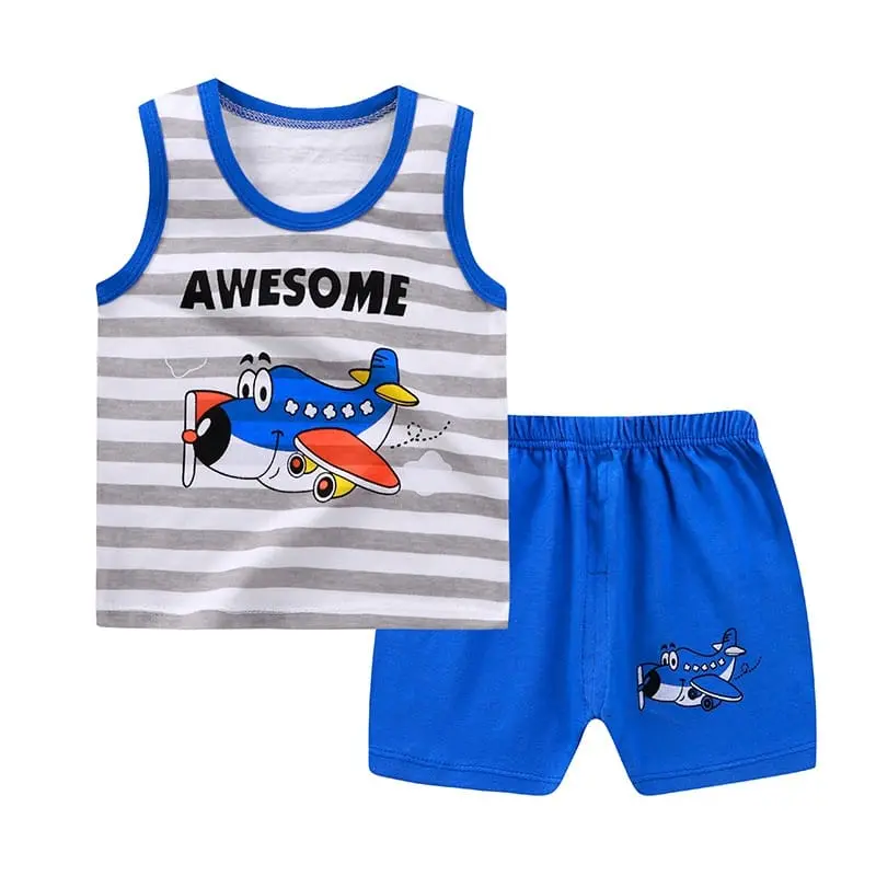 SINGLET SETELAN ANAK BABY SANTAI LENGAN PENDEK TERMURAH 1