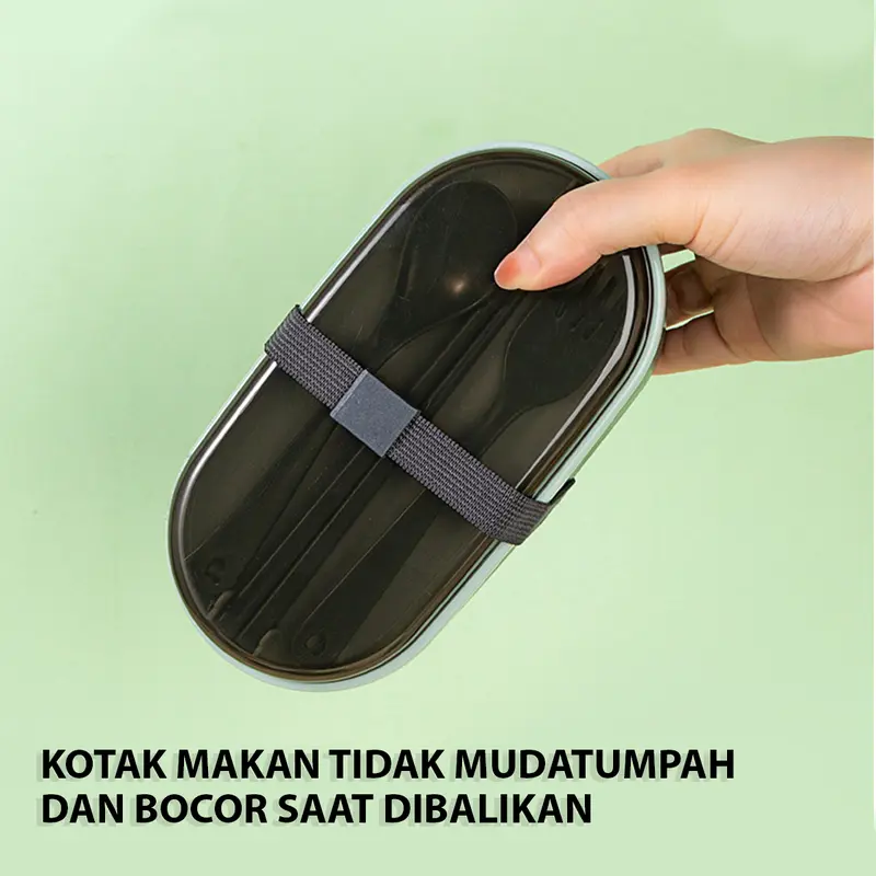 Lunch Box Kotak Makan 700ML 2 Layers I Bento Box Free Sendok I BPA Free Blue Kitchenware  Garpu  Pink Tali 2