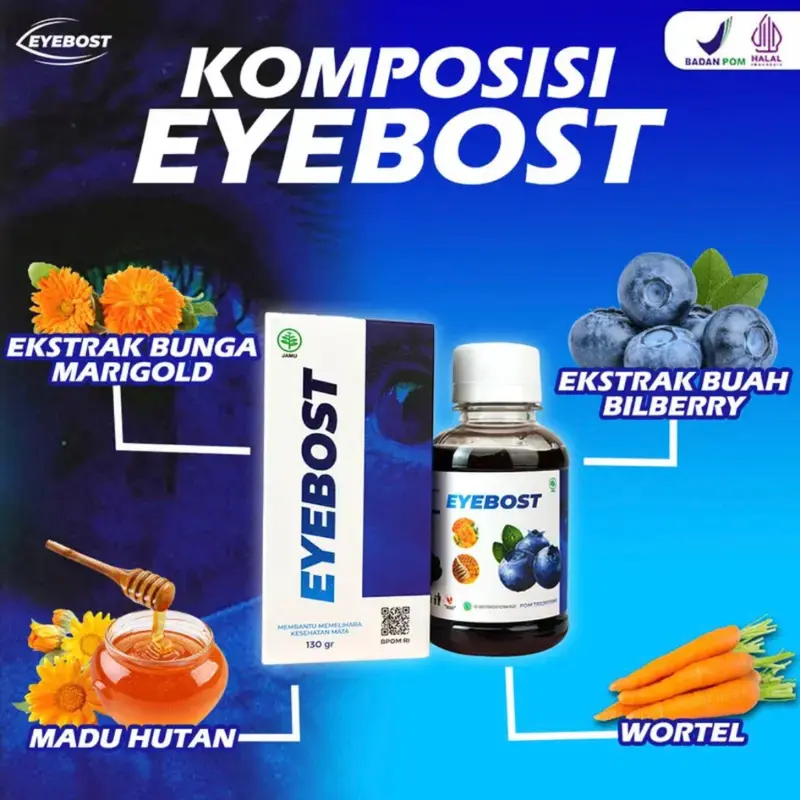 Eyebost – Madu Herbal Vitamin Mata Paket 3 Botol 130ml 2
