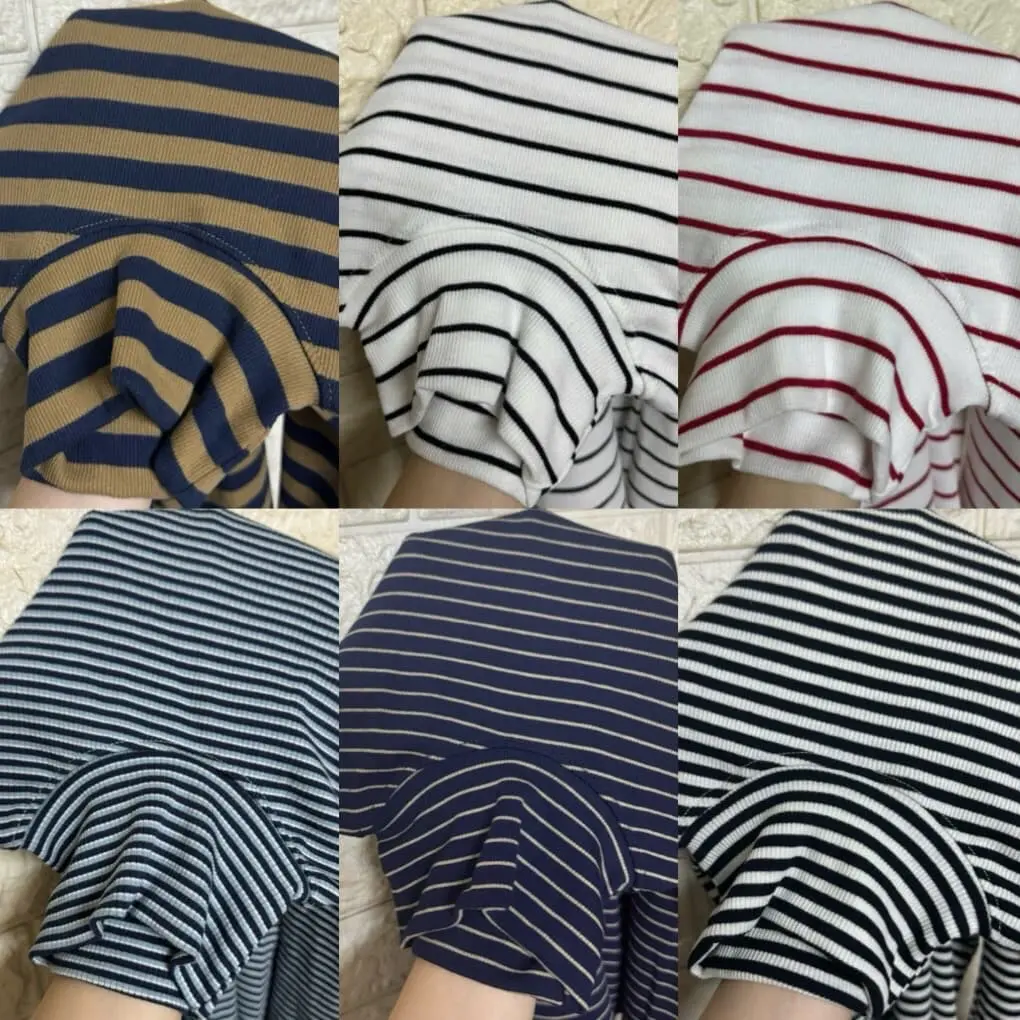 ÁO CỔ LỌ Ũ KEM THUN GÂN MÀU SỌC CỔ 7 PHÂN DỄ MẶC