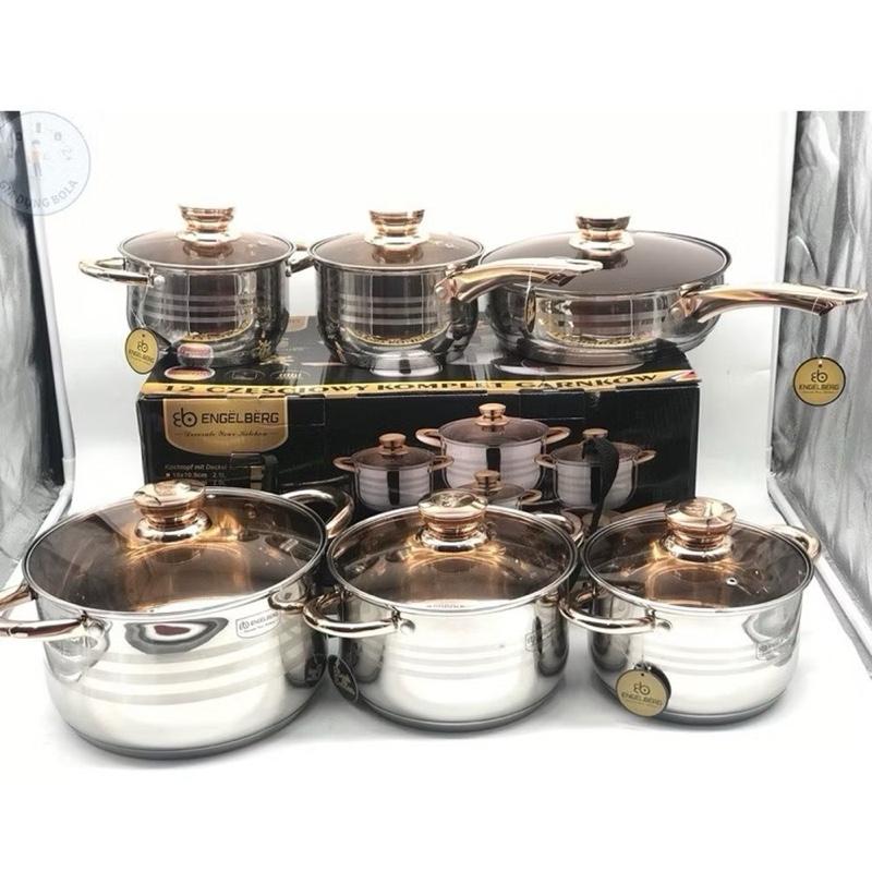 Bộ Nồi Inox 304 - Nồi Đức 6 Món 5 Đáy Siêu Dày Siêu Bền Cho Gia Đình - TT79