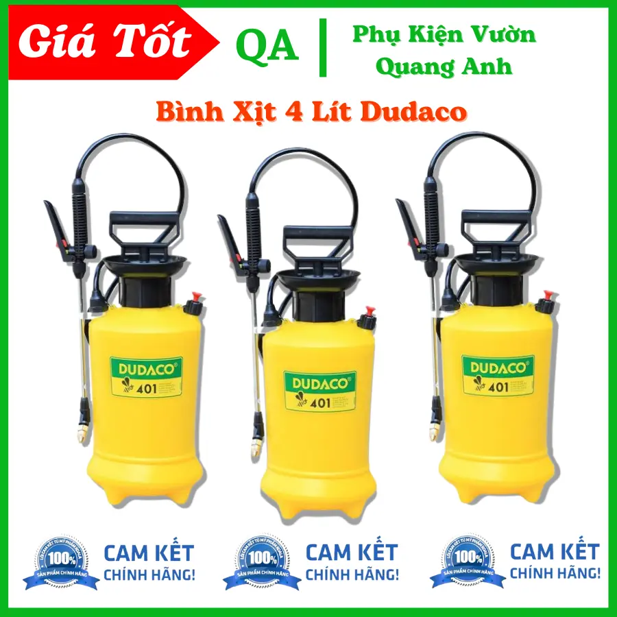 BÌNH XỊT TƯỚI NƯỚC PHUN THUỐC TRỪ SÂU DUDACO 4L VÀNG