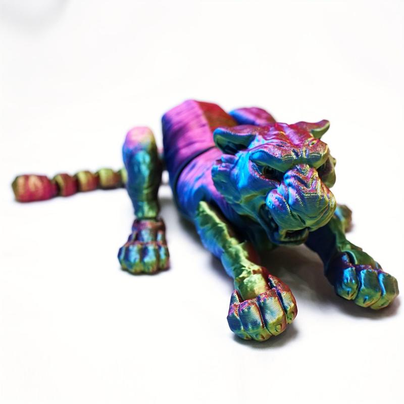 Product Introduction of 3D Printed Tiger Design Ornament, 1 Count Creative Animal Design Statue, Home Desktop Decoration for Festival Party Office School Car 4