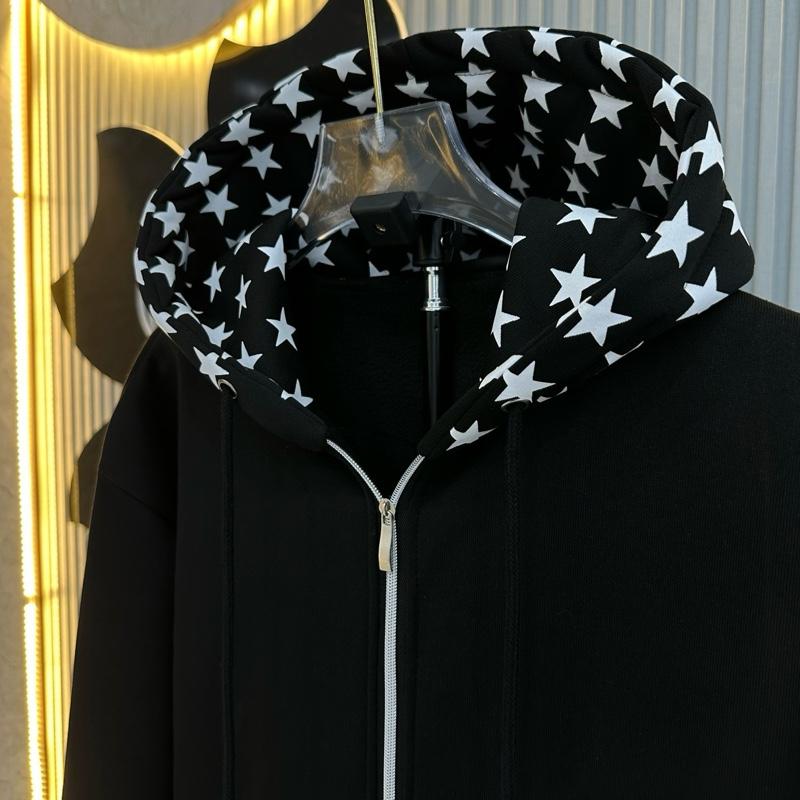 Áo Khoác Hoodie Mũ Hai Lớp Hoạ Tiết Ngôi Sao Chất Nỉ Bông HOTTREND Nam Nữ