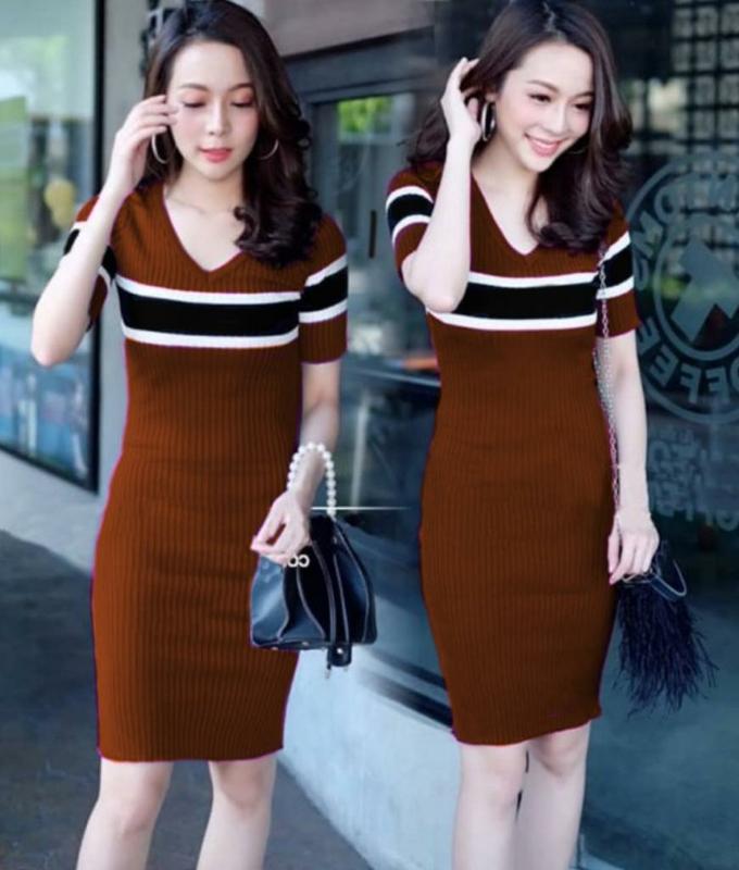 V DRES salur Rajut polet PREMIUM Casual Nyaman 1
