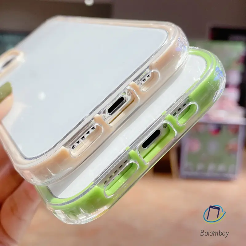 Ốp Điện Thoại Trong Suốt TPU Khung Đơn Giản Màu Macaroon, Thiết Kế 3 Trong 1, Tương Thích Với iPhone 11, 12, 13, 14, Pro Max, Mini, 6, 7, 8 Plus, X, XS Max, XR, SE, Chống Sốc Và Chống Thấm Nước, Ốp Lưng Điện Thoại Trong Suốt 7