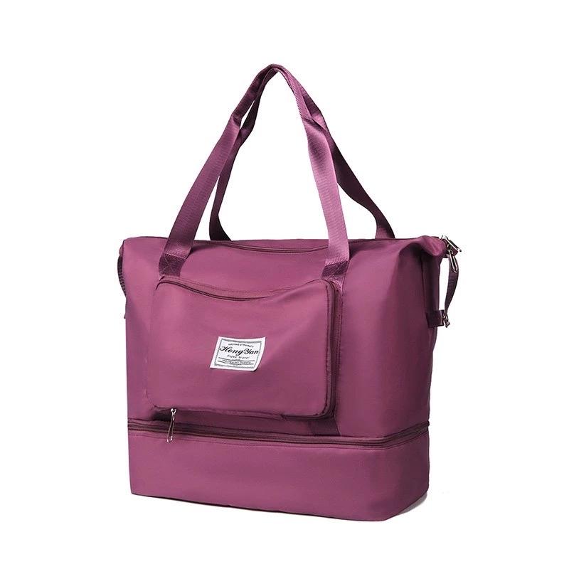 Túi xách du lịch 2 tầng gấp gọn cỡ lớn đa năng nhiều ngăn nam nữ đựng đồ tiện dụng DL09