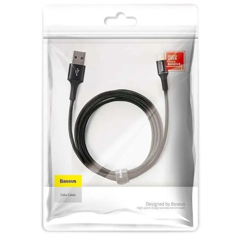 BASEUS Kabel Data Type C LED Halo Charger HP Tepsi Fast Charging 18W Compatible iPhone 15 4