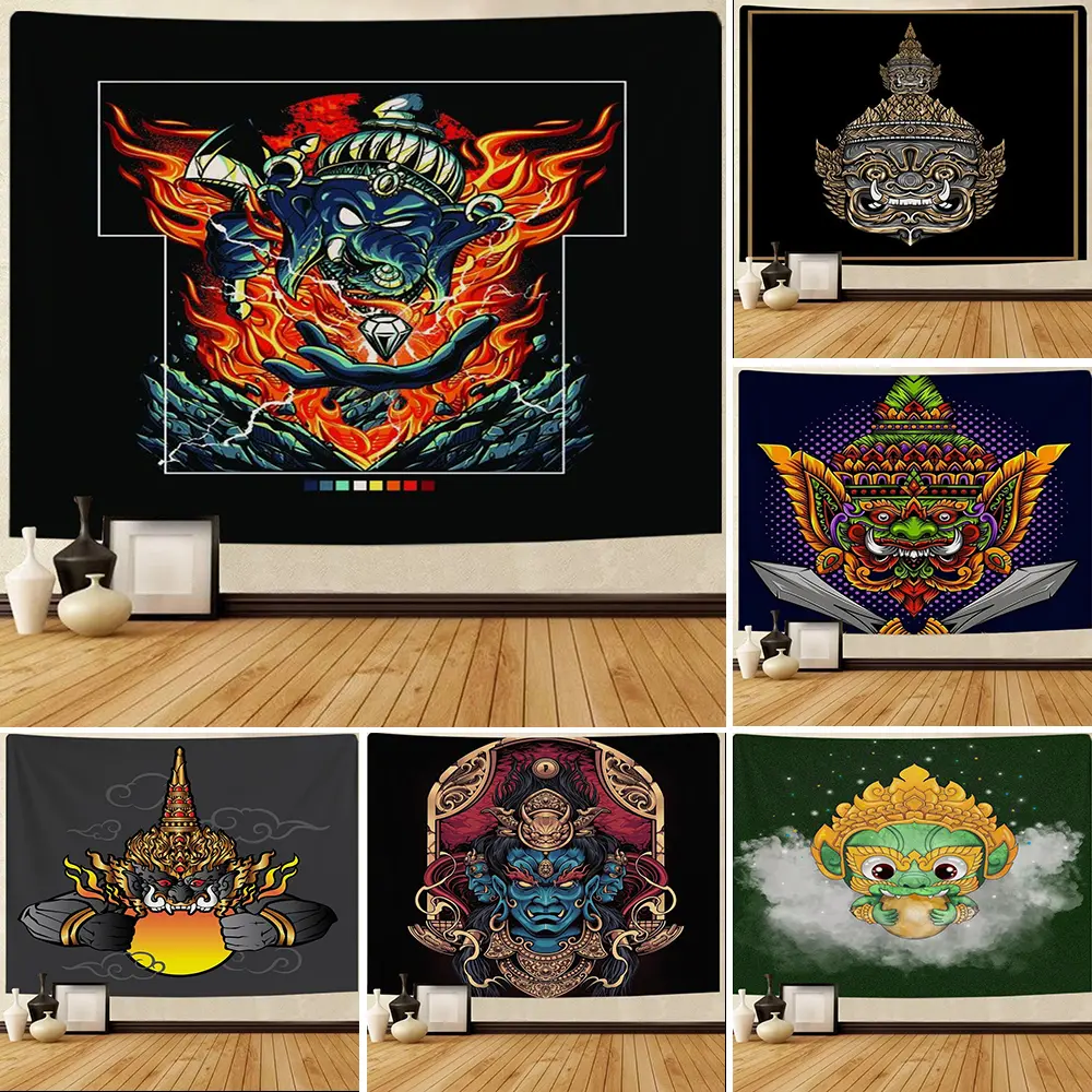 Kain Latar Belakang Ilustrasi Ukiyoe, Kain Gantung Bilik dan Bilik Tidur, Sesuai untuk Pangsapuri Sewa dan Hiasan Ruang Tamu, Permaidani