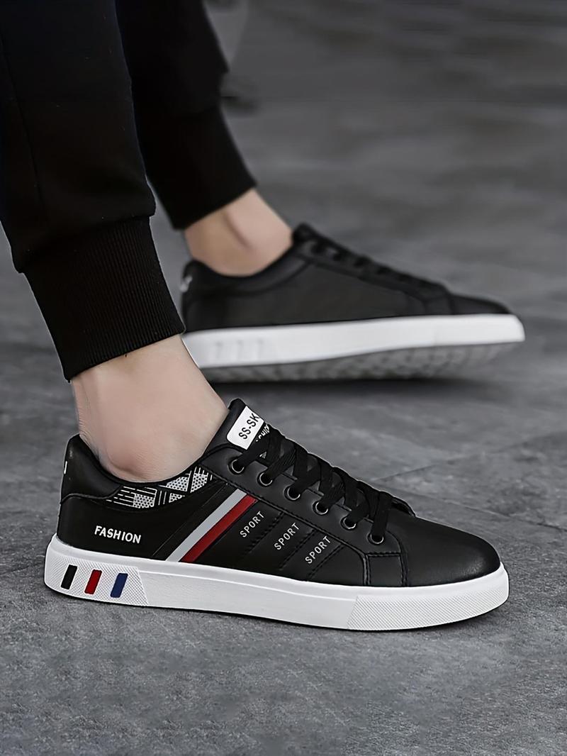 Product Introduction of Men's Fashionable Lace Up Low Top Sneakers, Casual Comfortable Breathable Sports Shoes, Trendy All-match Sneakers for Daily Wear 9
