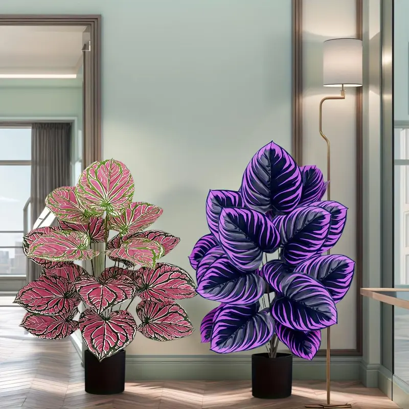 Artificial Plant without Pot, 2 Counts/set Faux Plant, Decorative Plant for Home Living Room Bedroom Dining Room Wedding Party 3