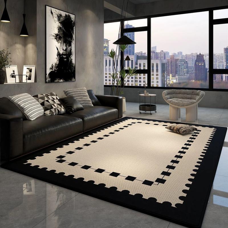 Thảm Phòng Khách Thảm Sofa Cà Phê Thảm Đầu Giường Thảm trải sàn Phòng Ngủ, Kích Thước Lớn, Phong Cách Kem, Thiết Kế Đơn Giản, Thích Hợp Cho Phòng, 7590 người thu thập 6