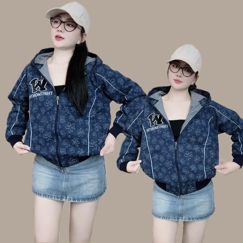 [ 2 Lớp ] Áo Khoác Jean Wash 2 lớp, 2 túi ngoài có khoá, kèm 2 túi trong, khoá kéo cao, dày dặn, thời trang và chống nắng by HFSHOP Nữ Jacket 1