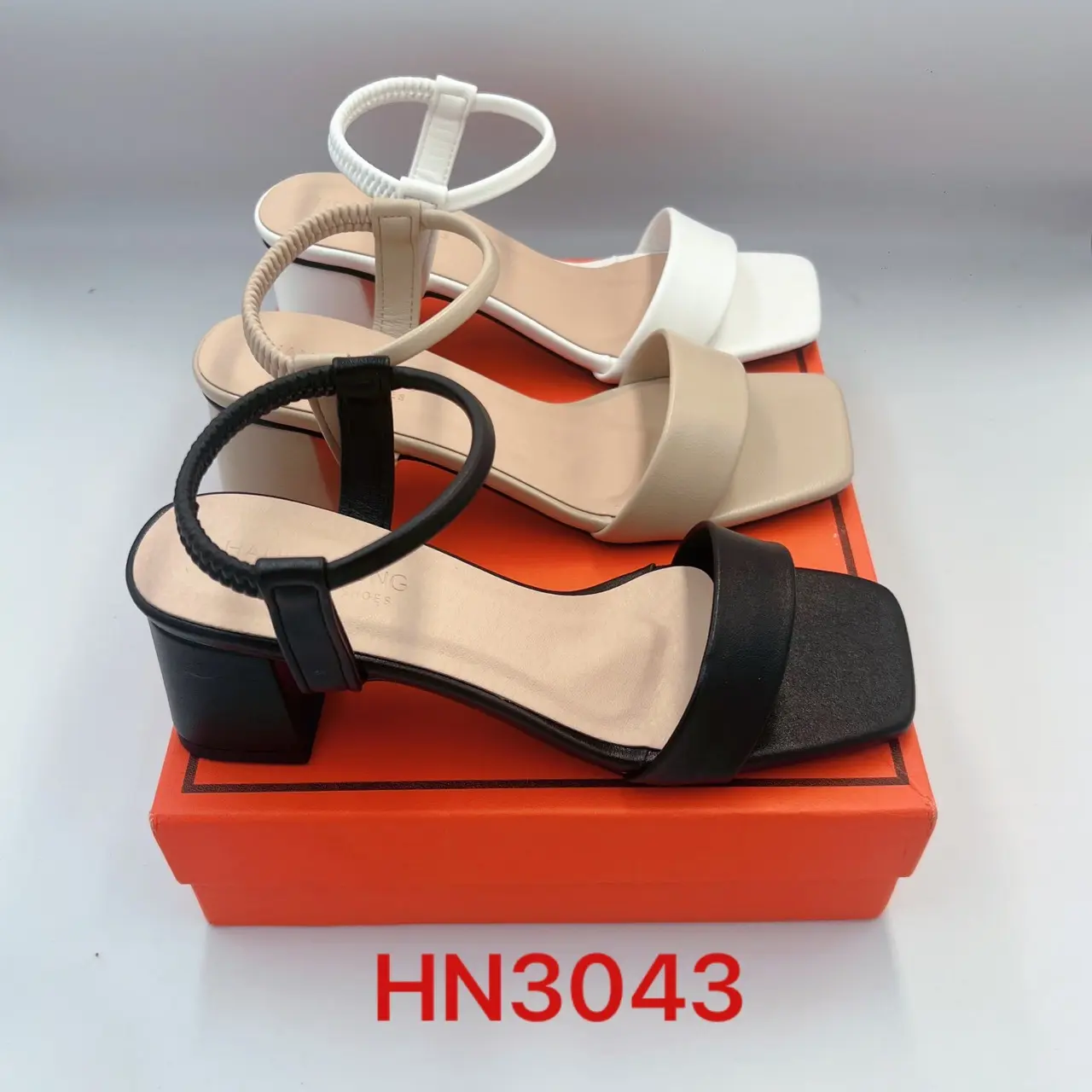 Giày dép cao gót nữ mũi vuông SENSINI BIGSIZE(34-43) hậu thun quai ngang cao 3cm, 5cm và 7cm MS(HN3043)