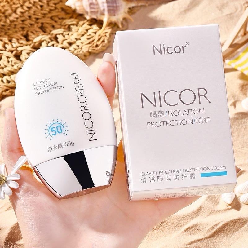 ( Combo 3 hộp ) Kem chống nắng nâng tone NICOR CREAM SPF50+ giúp dưỡng trắng da,Kem chống nắng kiềm dầu bã nhờn lâu trôi 3