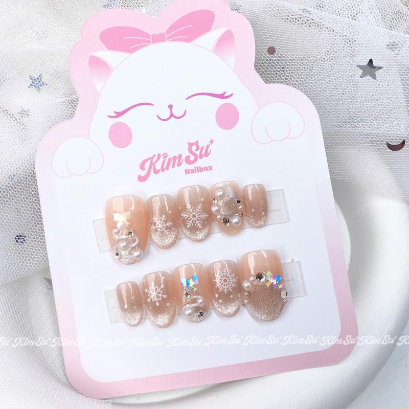 [M188] Kimsu nailbox thiết kế thạch mắt mèo giáng sinh
