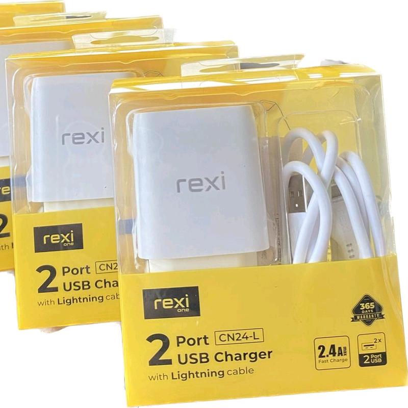 [CN24-L REXI] Charger Dual Port USB with L1ghtning cable 2,4A 0