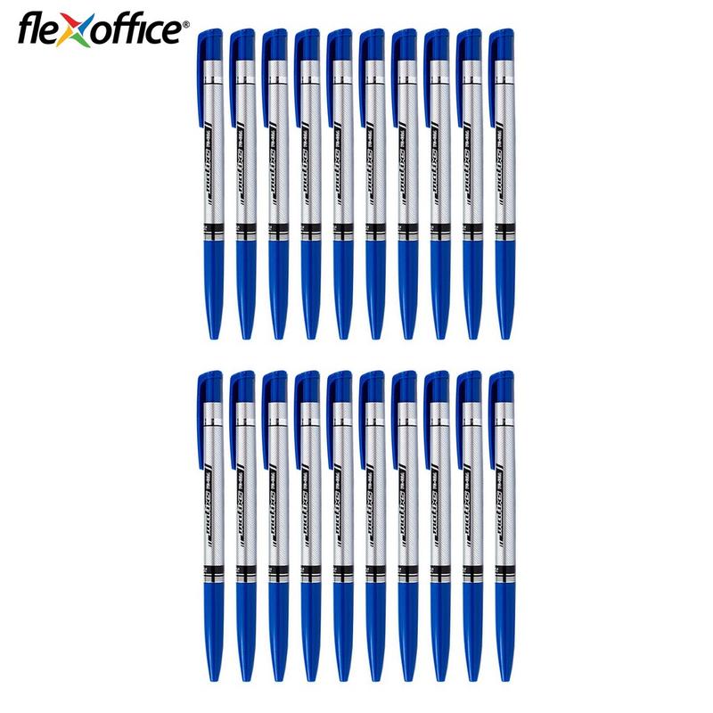 Hộp 20 Bút bi Thiên Long FO-024 ngòi 0.7mm mực xanh đỏ đen hệ dầu đạt tiêu chuẩn an toàn Châu Âu