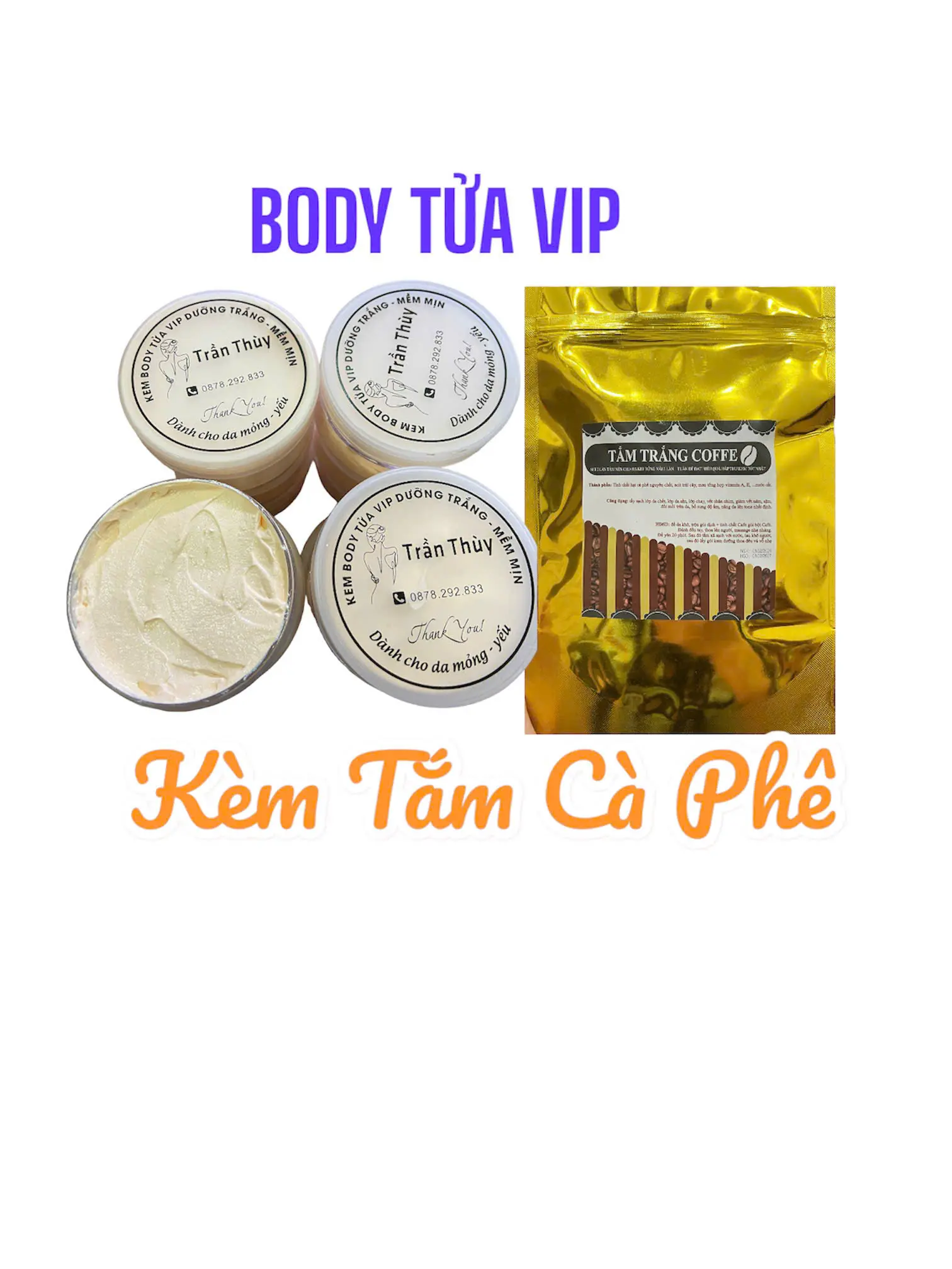 Kem Dưỡng Trắng Da Body VIP 200g Dành Cho Da Mỏng Yếu - Dưỡng Da Body, Nữ Women Dưỡng Body