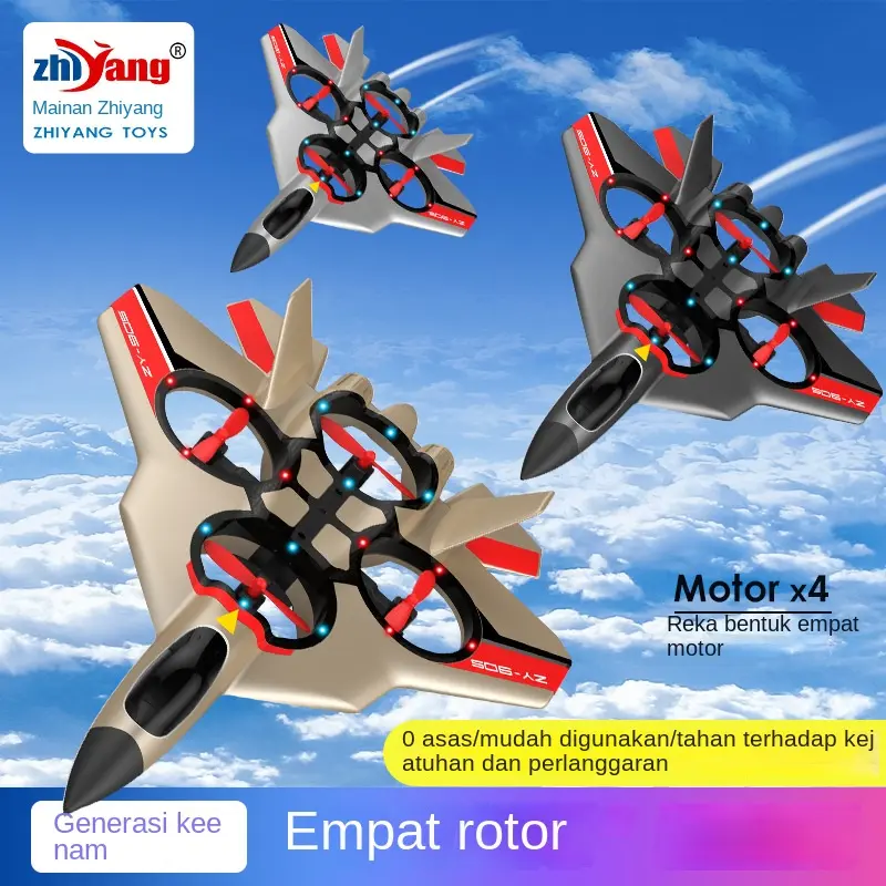 Pesawat Kawalan Jauh, ZY-905, Mainan Tahan Jatuh Kanak-kanak, Bahan Buih, Ketinggian Tetap Su57, Pejuang Empat Paksi, Tanpa Pemandu Remote Control Hobby Yellow Airplanes & Helicopters Toys