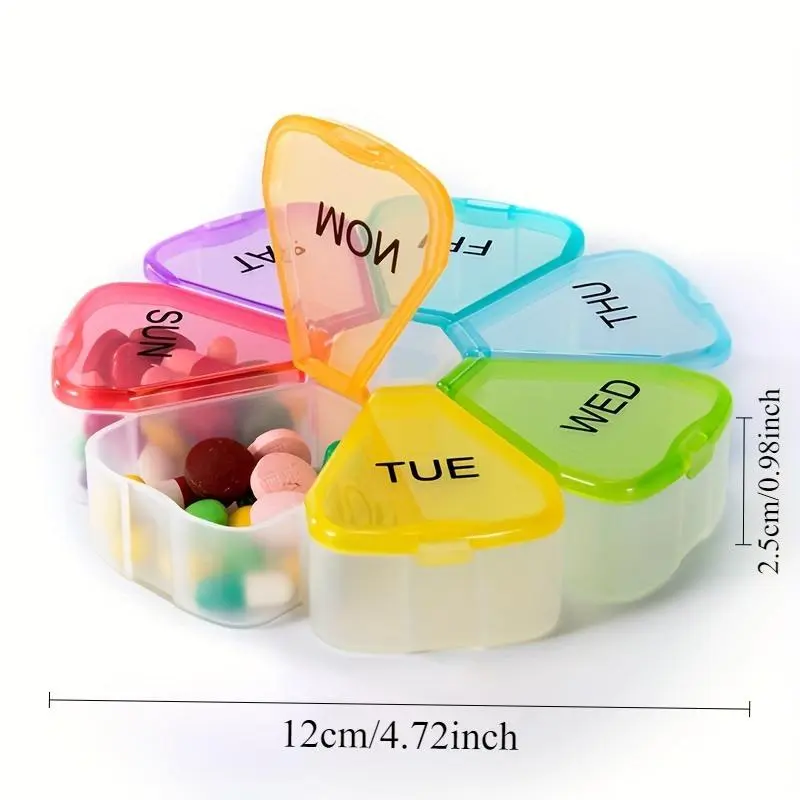 Large Capacity Weekly Pill Organizer Box, 1 Count 7-day Medicine Container with Lid, Portable Pill Storage Box for Vitamins and Supplements 1
