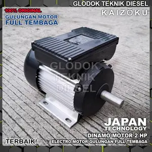 Kaizoku Dinamo Elektro Motor 2 HP 1400 RPM 4 Pole 1 Phase 220 Volt Gulungan Full Tembaga Copper Wire Electric Motor 2 HP Original Terbaik #