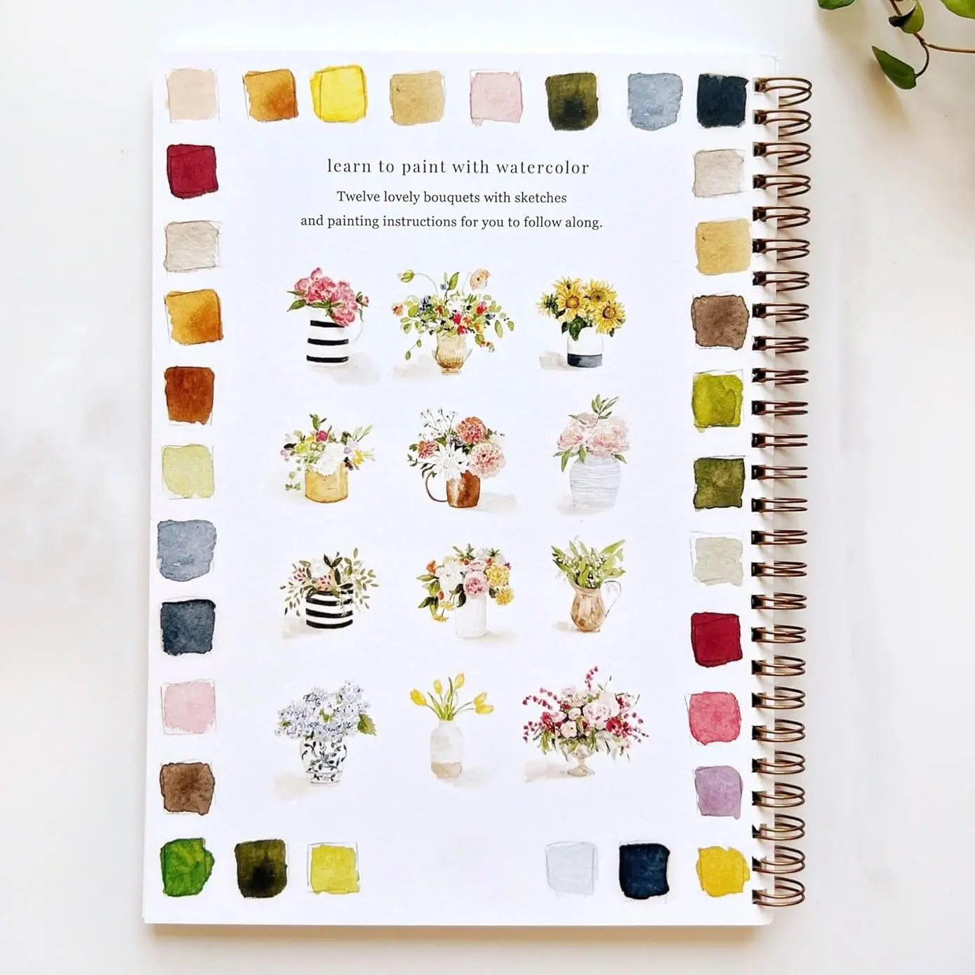 Bouquet Theme Watercolor Paper Book, 1 Count Watercolor Book for Beginners, Art Crafts Painting Supplies, Watercolor Paper, Watercolor Book Crafts Gift