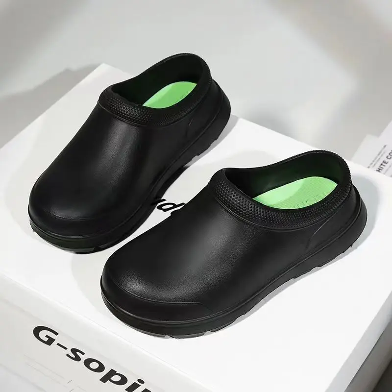 2025 Non-slip shoes chef shoes half pack work shoes dining shoes garden shoes footwear comfort boy walking shoes kitchen half shoes walking shoes for men and women footwear boy decor oil proof and nonslip footwear clogs black slippers sandals beach