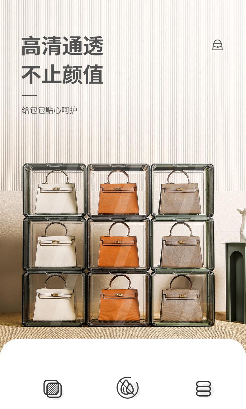 Product Introduction of Luxury Bag Storage Box Acrylic Hand-Made Display Stand Magnetic Transparent Doll Dustproof Display Box Organiser 5