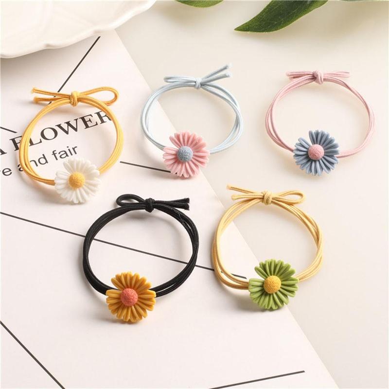 Dây Thun Buộc Tóc Hình Hoa Mẫu Ngẫu Nhiên 1 Sợi Dây Cột Tóc Nữ Women 4
