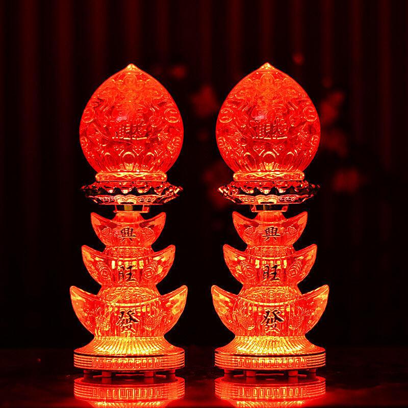 Product Introduction of Lampu Dewan Buddha, Kegunaan Rumah, Lampu Jubao Wangcai, Lampu Dewa Kekayaan LED, Lampu Buddha, Lampu Meja Buddha,  Sesuai untuk Lampu Ilahi kuthu vilakku  set Lighting Pejabat Green agal  vilakku patung  lilin krisdayanti Islamic LED Night Home 16
