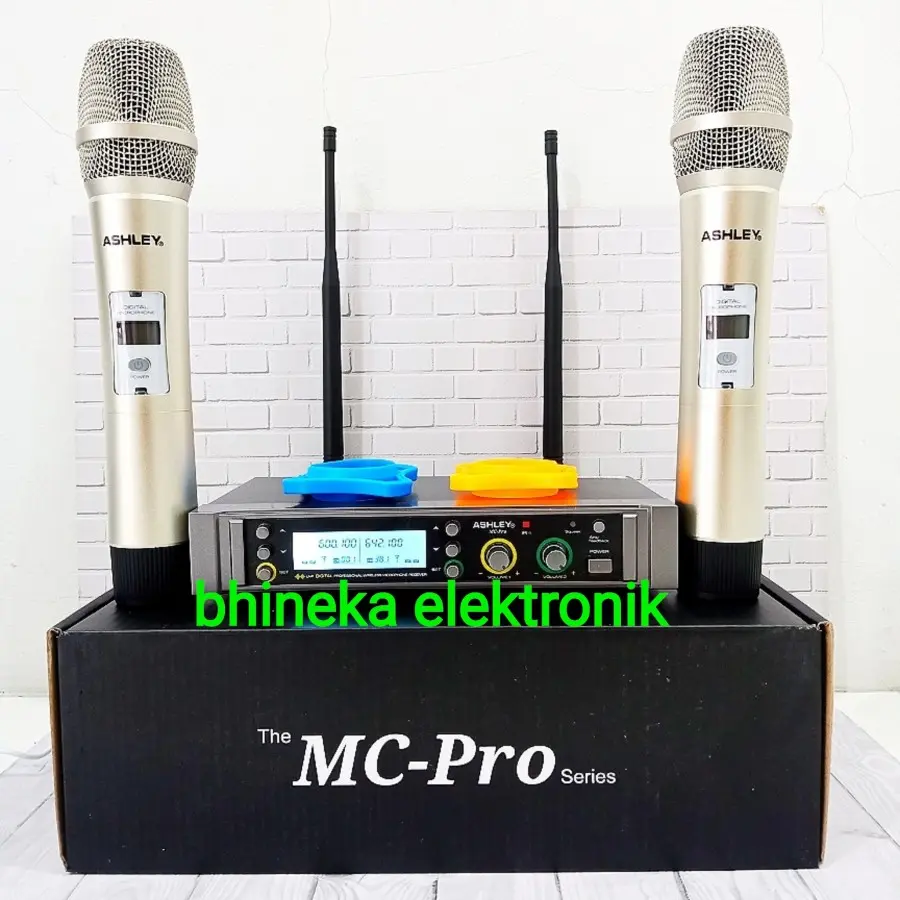 Mic Wireless Ashley Mc Pro 2bh mic pegang + fitur Anti Feedback