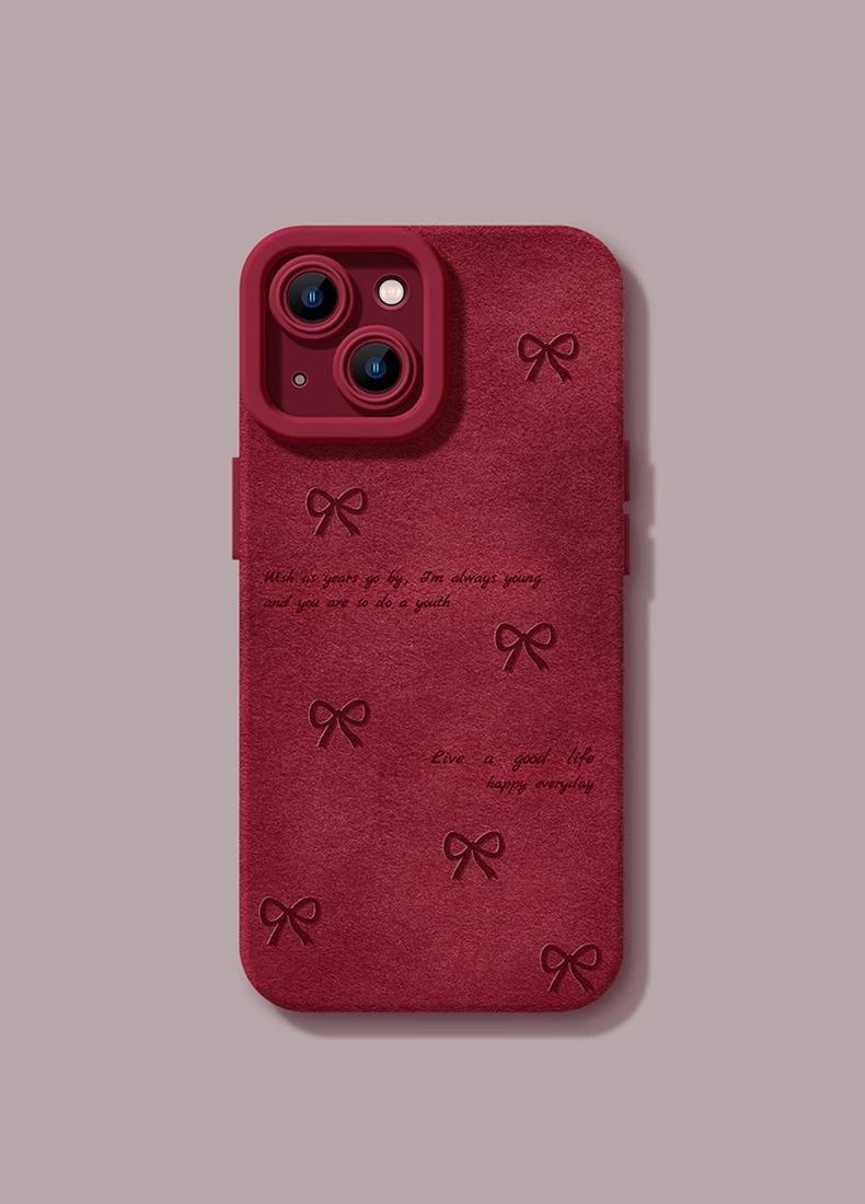 Product Introduction of Ốp Mềm Bảo Vệ Silicon Lỏng Hình Tình Yêu Nơ, Màu Đỏ Rượu Vang Thích Hợp Cho iPhone 6-16 Dòng Đầy Đủ, Được Làm Bằng Chất Liệu TPU 14